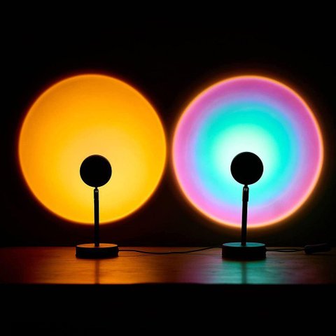 Lâmpada de Projetor de Pôr do Sol, Rotação de 180 Graus, Luz Noturna de Led