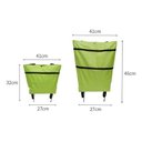 Ver imagem 6 de Carrinho Compras Dobrável Sacola Rodinha Multiuso - Verde