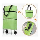 Ver imagem 1 de Carrinho Compras Dobrável Sacola Rodinha Multiuso - Verde