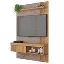 Ver imagem 1 de Painel Selina Ripado para Tv até 45 com Porta de Correr e Prateleira Mdp Buriti/fendi G11 - Gran Bel
