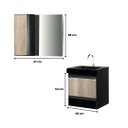 Ver imagem 4 de Conjunto Gabinete Banheiro Madri C/ Cuba Espelheira Suspenso:nero/barrique