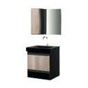 Ver imagem 1 de Conjunto Gabinete Banheiro Madri C/ Cuba Espelheira Suspenso:nero/barrique