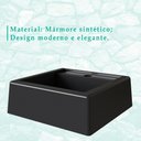 Ver mais imagens de Cuba de Apoio para Banheiro em Marmore Sintetico 94101 Preto Pp Preto