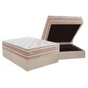 Ver imagem 1 de Conjunto Box Baú Casal: Colchão Molas Herval Maxspring Angres + Base Crc Suede Clean (138x188)