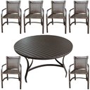 Ver imagem 1 de Conjunto Mesa Redonda 1,40cm com 6 Cadeiras Betta em Alumínio Área Externa Marrom