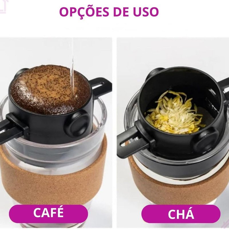 Mini Filtro de Café Chá Portátil Coador Individual + Colher Medidora - 6