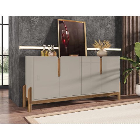 Buffet 4 Portas C/ Prateleiras Luna 1,70 Off-white/cedro
