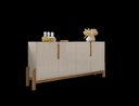 Ver imagem 3 de Buffet 4 Portas C/ Prateleiras Luna 1,70 Off-white/cedro