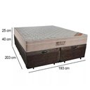 Ver imagem 6 de Cama Box Baú King Suede Bipartido + Colchão Ortobom Airtech Molas Ensacadas 65x193x203 Marrom
