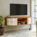 Ver imagem 2 de Rack Suspenso Modena Tvs até 60” Cinamomo Off White 288139 Madetec