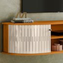 Ver imagem 3 de Rack Suspenso Modena Tvs até 60” Cinamomo Off White 288139 Madetec