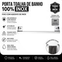 Ver imagem 3 de Porta Toalha de Banho Adesivo 3m Inox Banheiro de Parede Df
