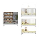 Ver imagem 5 de Berço Americano 3 em 1 com Cômoda 1 Porta 4 Gavetas Fofura Multimóveis Mp4724 Branco
