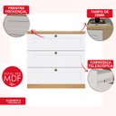 Ver imagem 6 de Cômoda Genialflex Infinity 3 Gavetas 100% Mdf Savana/branco