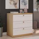 Ver imagem 1 de Cômoda Genialflex Infinity 3 Gavetas 100% Mdf Savana/branco