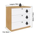 Ver imagem 4 de Cômoda Genialflex Infinity 3 Gavetas 100% Mdf Savana/branco