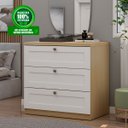 Ver imagem 7 de Cômoda Genialflex Infinity 3 Gavetas 100% Mdf Savana/branco