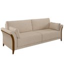 Ver imagem 1 de Sofá Living 3 Lugares 222cm Pés Madeira Roya M22 Linho Cru - Mpozenato