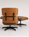 Ver imagem 3 de Poltrona Charles Eames com Puff - Freijó em Couro Cappuccino