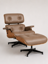 Ver imagem 1 de Poltrona Charles Eames com Puff - Freijó em Couro Cappuccino