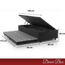 Ver imagem 2 de Base Cama Box Solteiro com Baú e Cama Auxiliar Preto