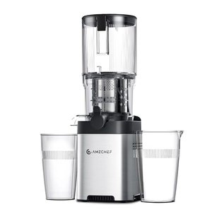 Amzchef Juicer Pressão Fria 200w com Boca de 5.2" para Frutas Inteiras (prata)