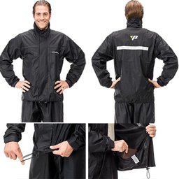 Capa de Chuva Conjunto Gola Calca Impermeavel Moto Nylon Motoqueiro Resistente Segurança Protecao -  - 11