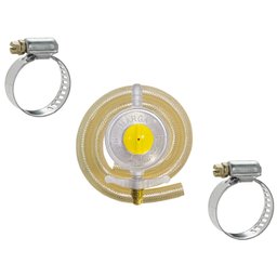 Kit Registro Regulador Gás 2kg + Mangueira 0,80cm + 2 Abraçadeiras - 1