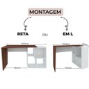 Ver imagem 3 de Mesa Escrivaninha em L com Nichos Duran Ipê/Branco