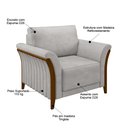 Ver imagem 3 de Kit 2 Poltronas Decorativas Sala de Estar 102cm Pés Madeira Roya M22 Veludo Cinza - Mpozenato