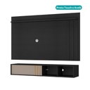 Ver imagem 6 de Conjunto Rack e Painel para TV 160cm 180cm MDP Preto Móveis Carraro