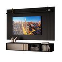 Ver imagem 5 de Conjunto Rack e Painel para TV 160cm 180cm MDP Preto Móveis Carraro