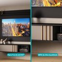 Ver imagem 2 de Conjunto Rack e Painel para TV 160cm 180cm MDP Preto Móveis Carraro
