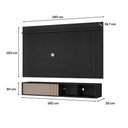 Ver imagem 3 de Conjunto Rack e Painel para TV 160cm 180cm MDP Preto Móveis Carraro