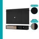 Ver mais imagens de Conjunto Rack e Painel para TV 160cm 180cm MDP Preto Móveis Carraro