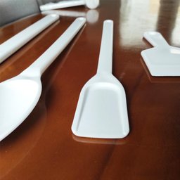 2 Espátulas Plásticas 49,5cm Retas Industriais Estreitas Brancas para Restaurantes - 6