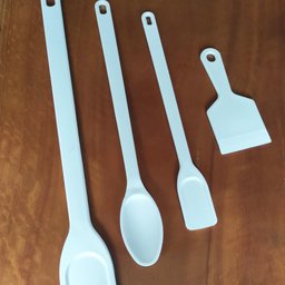 2 Espátulas Plásticas 49,5cm Retas Industriais Estreitas Brancas para Restaurantes - 4