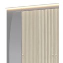 Ver imagem 4 de Guarda-roupa com Espelho e Led 6 Portas Inovação Cinza com Ripado Off White - Gelius Móveis