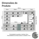 Ver imagem 3 de Armário de Cozinha Completa 340 cm Branco/Cinza Lux Madesa 03