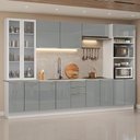 Ver imagem 1 de Armário de Cozinha Completa 340 cm Branco/Cinza Lux Madesa 03