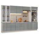 Ver imagem 2 de Armário de Cozinha Completa 340 cm Branco/Cinza Lux Madesa 03