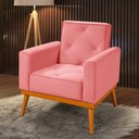 Ver imagem 1 de Poltrona Florença Veludo Rosê Rosa