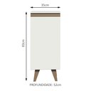 Ver imagem 3 de Balcão Armário de Cozinha 35 cm 1 Porta Branco Reims Madesa