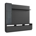 Ver imagem 2 de Estante para TV e Home Theater até 65 Polegadas com 200cmx183cm Led 3200 Cristaleira Cinza Grafite