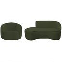 Ver imagem 2 de Kit Divã Recamier Orgânico Marrocos 180cm Lado Esquerdo e 1 Poltronas Amore Linho Verde