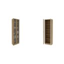 Ver imagem 2 de Kit 2 Cristaleiras Multiuso com 4 Portas de Vidro e 8 Prateleiras Marrom/Amendoa