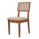 Ver imagem 7 de Mesa de Jantar 1,35m Tampo de Vidro C/ 6 Cadeiras 100% Mdf Cor:off White com Freijó e Bege Rústico