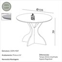 Ver mais imagens de Mesa de Jantar 1,35m Tampo de Vidro C/ 6 Cadeiras 100% Mdf Cor:off White com Freijó e Bege Rústico