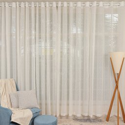 Cortina para Quarto ou Sala Boil Veneza Tecido Transparente para Varão 4,00 X 2,50 Bene Tu - 1