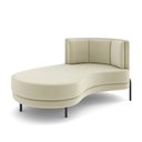 Ver imagem 2 de Sofá Chaise Lado Esquerdo Downey Sala de Estar Veludo Bege G15 - Gran Belo